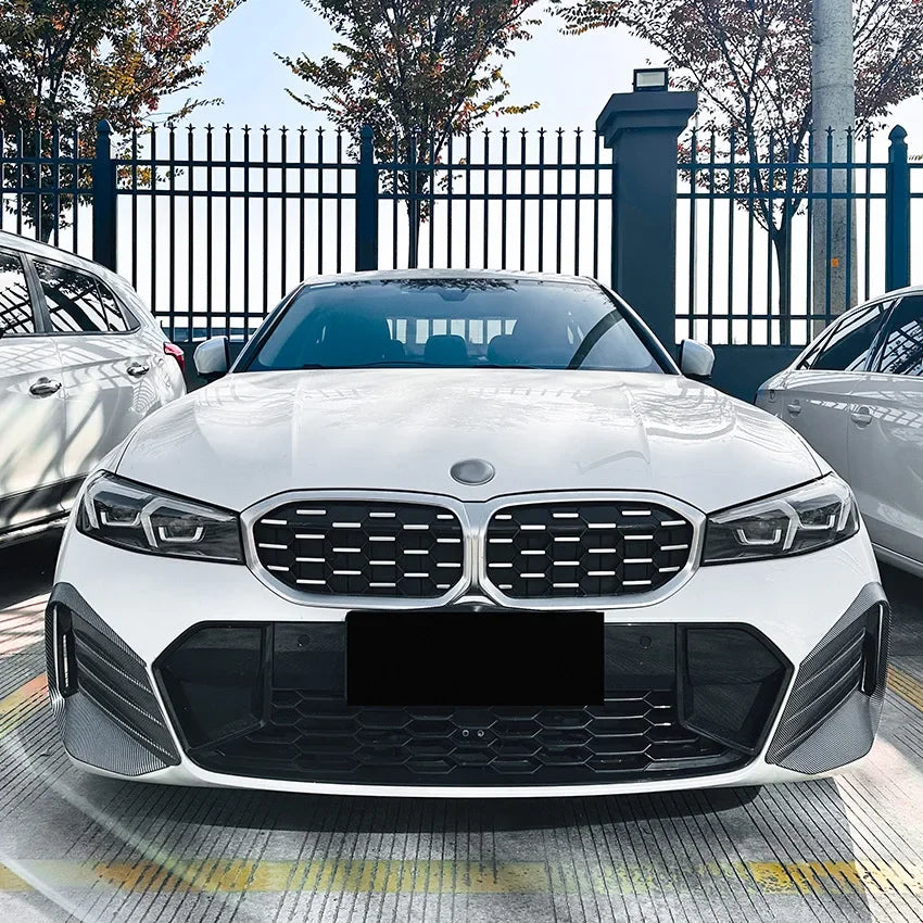 Front Fog Lamp Grille Decorative Covers Stickers Side Canards for BMW 3 Series G20 G21 LCI M Sport 2023+ Splitters Car Styling