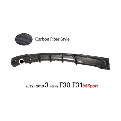 F30 Carbon Fiber Style Gloss Black Rear Bumper Diffuser for 2012 - 2018 3 Series F30 Sedan F31 Wagon 320i 325i 330i 335i M Sport