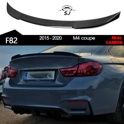 3*3 3K Twill Weaving CS Style Low-kick Carbon Fiber Rear Trunk Deck Lid Spoiler Boot Wing for BMW 2015 - 2020 M4 Coupe F82 Only