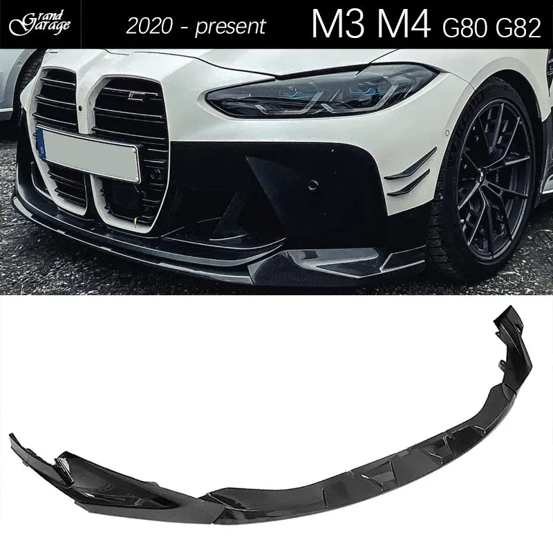 M.Perfm. Gloss Black Carbon Fiber Printing Front Bumper Lip Lower Spoiler for BMW M3 G80 M4 G82 Coupe G83 Convertible 2020 - ?