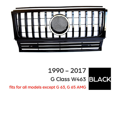 Front Bumper Centre Hood Grill Black Silver Grille for Mercedes G Class G Wagon W463 1990-2017 G350 G450 G500 Except G63 G65 AMG