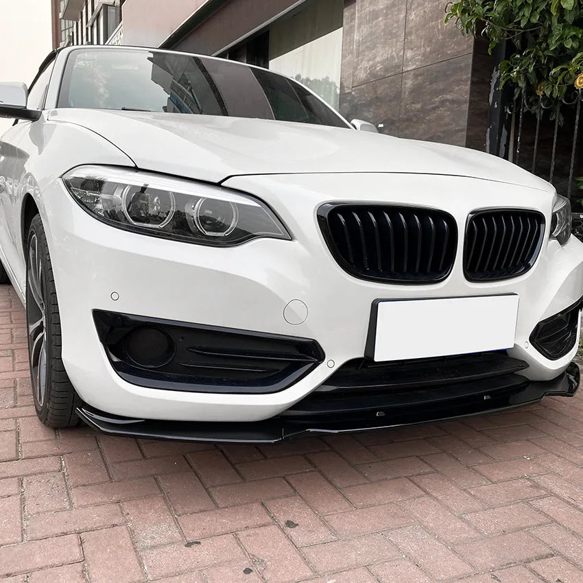 Front Bumper Lip Spoiler Body Kit For BMW 2 Series F22 220i 225i 228i 2014-2019 Splitter Car Accessories Glossy Black Styling