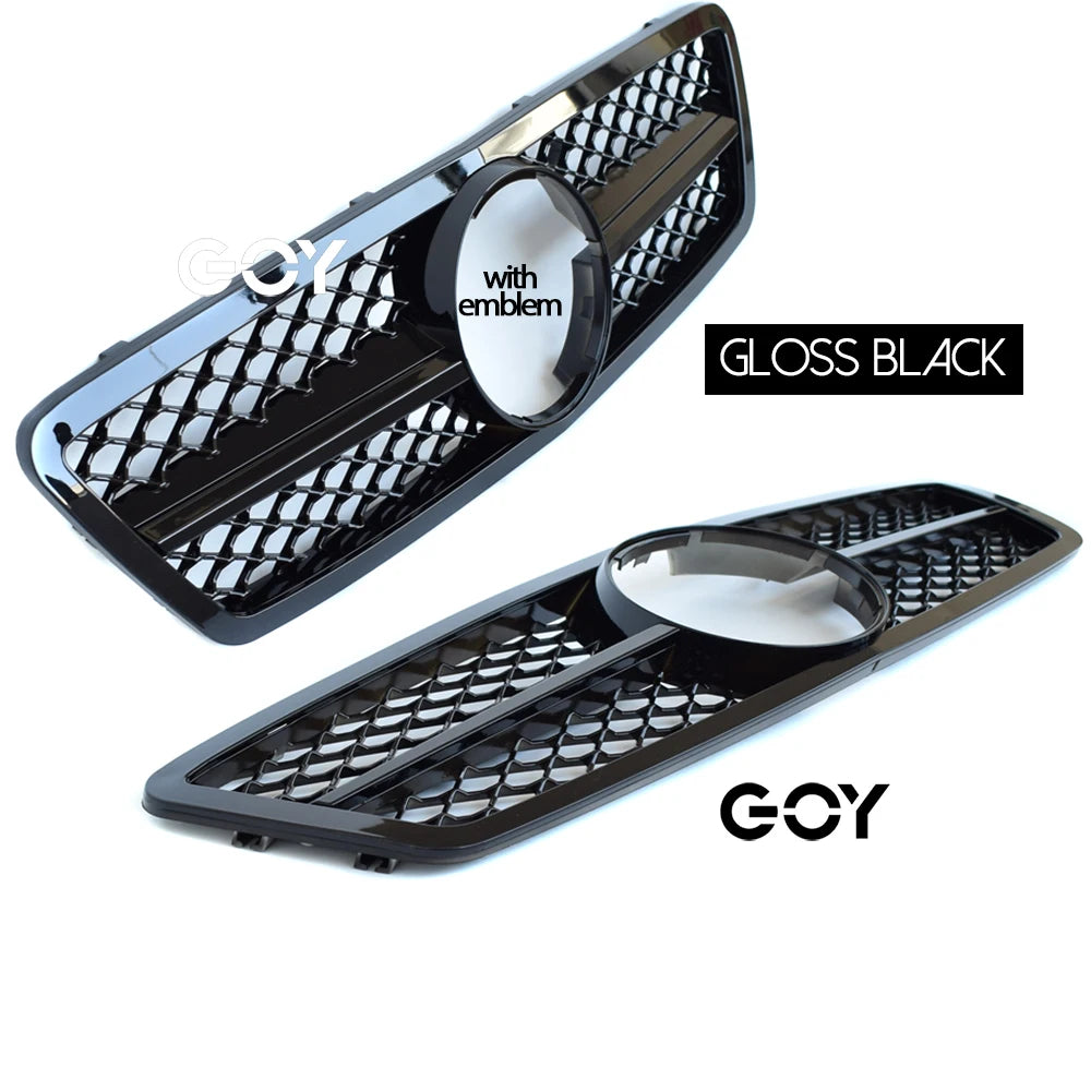 Front Bumper Grille for Mercedes C Class W203 S203 2000 - 2006, Will Not Fit For C32 C63 ANG