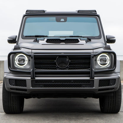 W464 / W463 2nd Generation Black Stainless Steel Protective Headlight Guard Frame for Mercedes G Class 2018 - ? G350 G500 G550