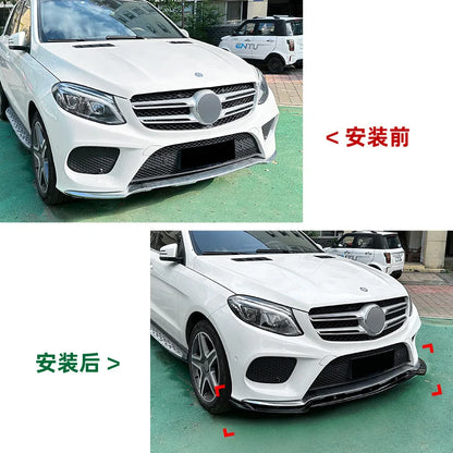 3 PCS Car Front Bumper Lip Black Splitter Spoiler for Mercedes Benz GLE Class W166 GLE Coupe C292 2015-2018 AMG Car Accessories