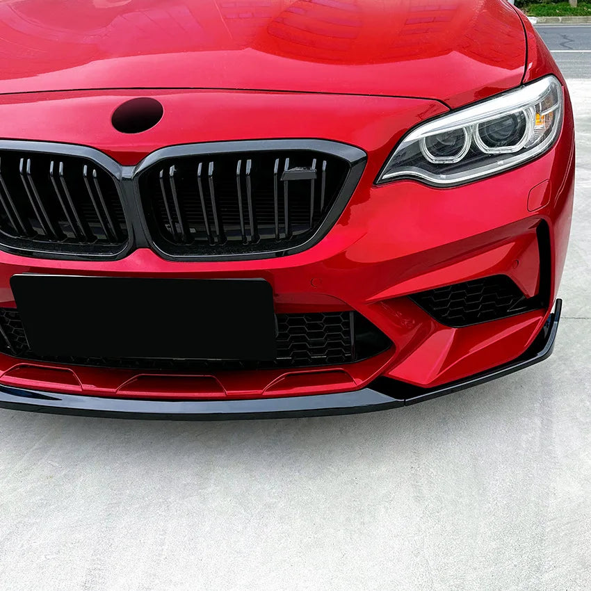 F87 Front Bumper Lip Spoiler Splitter Body Kit Guards Gloss Black For BMW 2 Series M2 CS Style 2016-2021 ABS Car Accessories