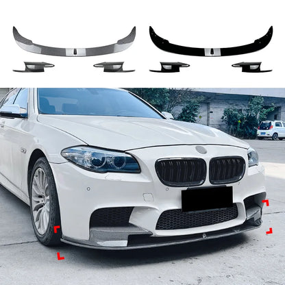 Front Bumper Lip Guard Protector Side Canards Splitter for BMW 5 Series F10 F11 M5 2011-2017 Carbon Look Diffuser Car Styling