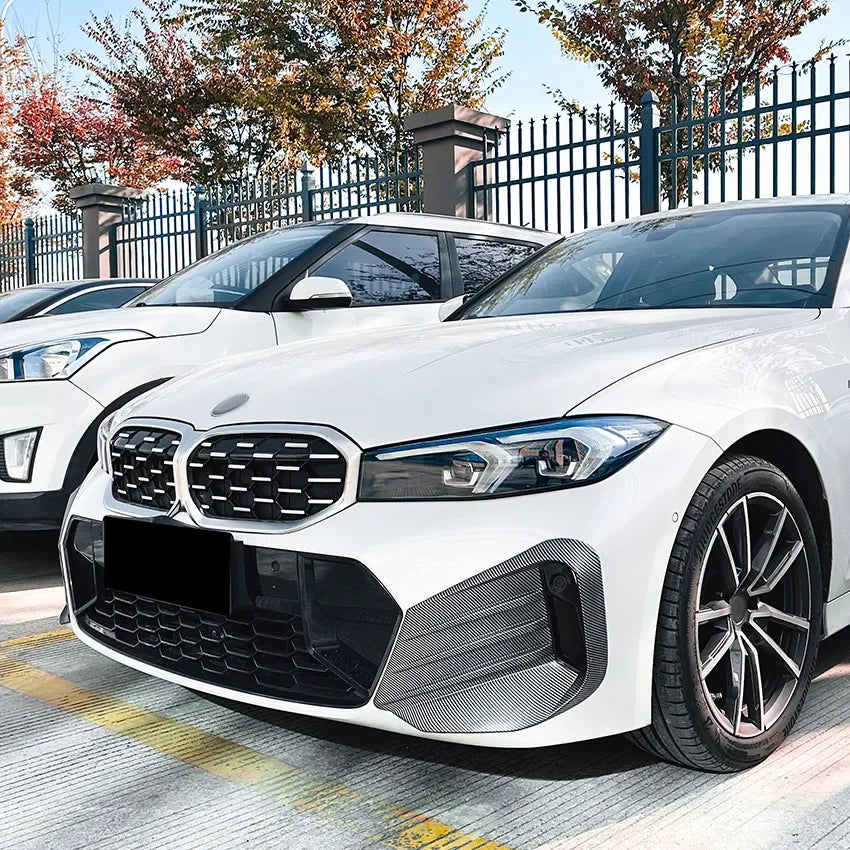 Front Fog Lamp Grille Decorative Covers Stickers Side Canards for BMW 3 Series G20 G21 LCI M Sport 2023+ Splitters Car Styling