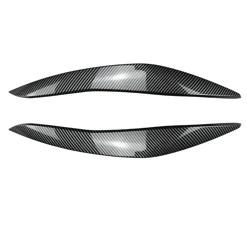 Car Headlight Eyelids Eyebrows for BMW 5 Series F10 F11 Pre-facelift 2011-2014 ABS Black Carbon Fiber Lids Plastic Accessories