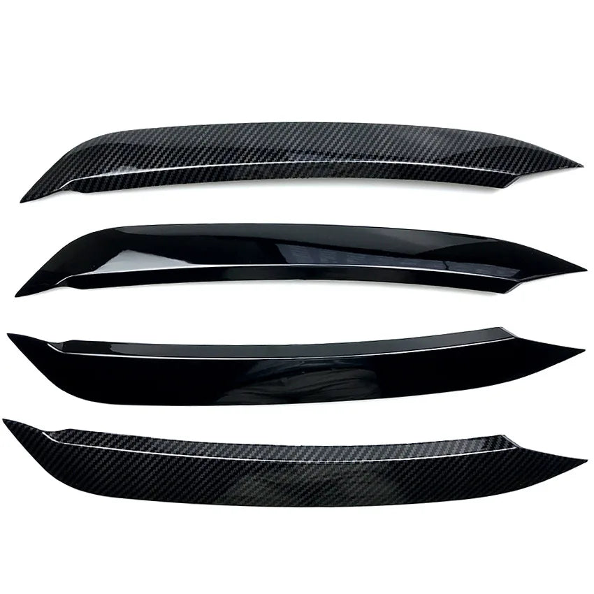 Gloss Black Headlights Eyebrow Eyelids Chrome Trim Sticker for Volkswagen VW Polo MK6 2019+ Carbon Fiber Accessories Car Styling