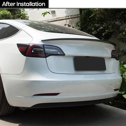 3*3 3K Dry Carbon Press-molding Prepreg Carbon Fiber Rear Lid Spoiler for Tesla 2017 - Aug. 2023 Model 3 (Not for 2023 Refresh)