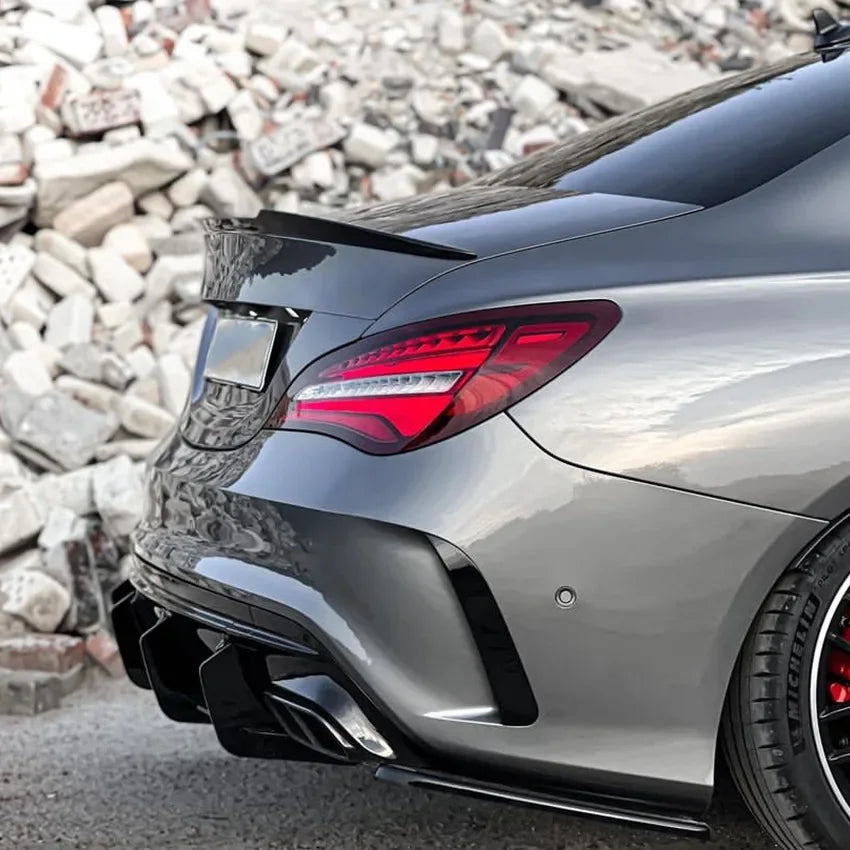 Rear Bumper Diffuser Side Splitters For Mercedes Benz CLA Class CLA45 AMG C117 2016-2019 Car Trim Spoiler Fender Canards Fins