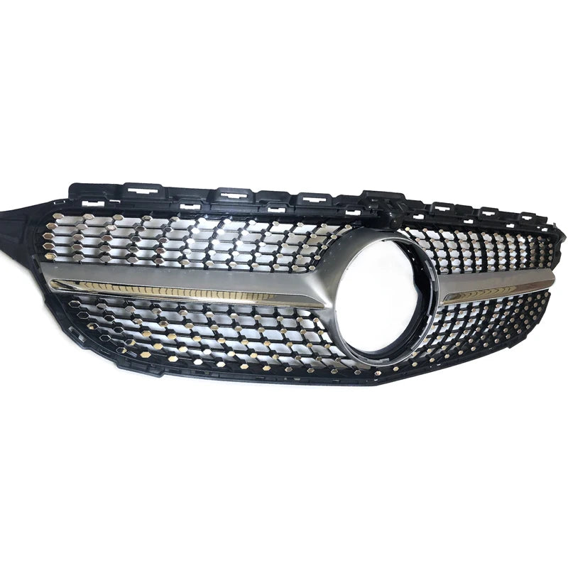 Front Bumper Grill Diamond for Mercedes C Class W205 S205 A205 C205 2015-2020 C200 C250 C300 C350 C400 C450 C43 AMG Black Silver