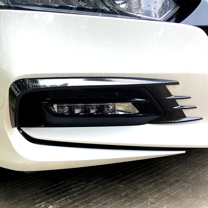 Front Bumper Spoiler Both Side Canard Decoration Cover Trim for The 10th Generation Honda Accord 2018+ Body Kit Splitter Sticker