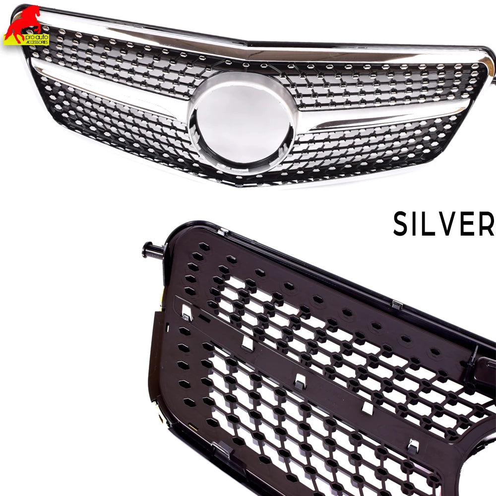 Diamond Grill Front Bumper Grille for Mercedes E Class Sedan W212 Tourer S212 2010 - 2013 E200 E300 E250 Not for E63 Car Grills