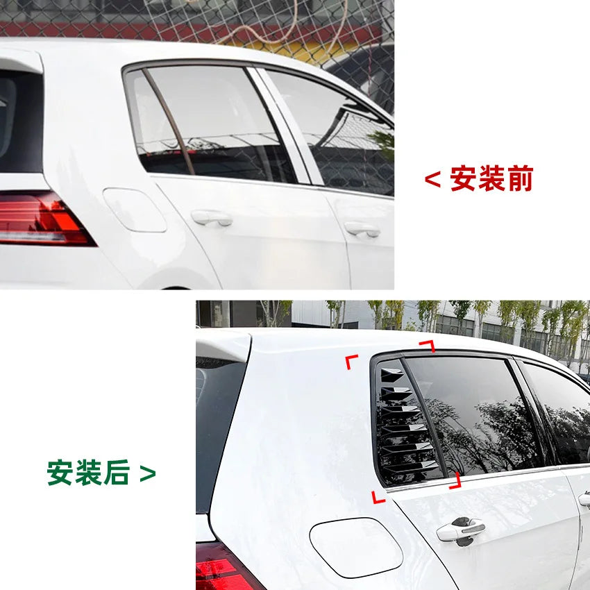 Rear Window Quarter Side Shutter Louvers Sticker For Volkswagen VW Golf MK7 7.5 2013-2019 Trim Cove Air Vent Car Accessories