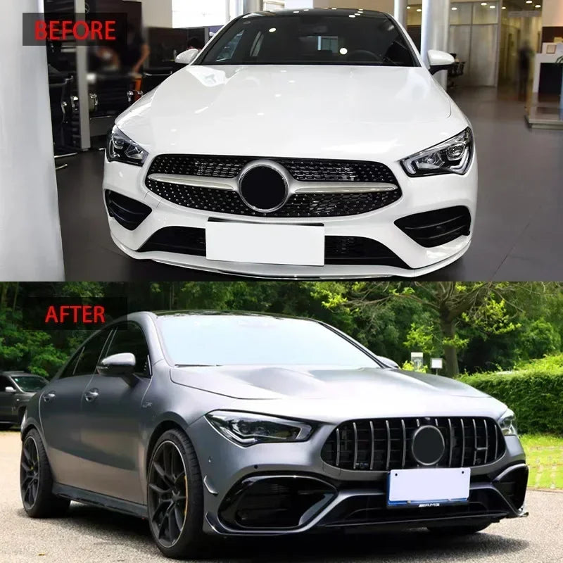 GT Style Front Bumper Grille Black Grill ABS for Mercedes Benz CLA Class W118 CLA180 CLA200 CLA260 2020-2023 Car Racing Grills