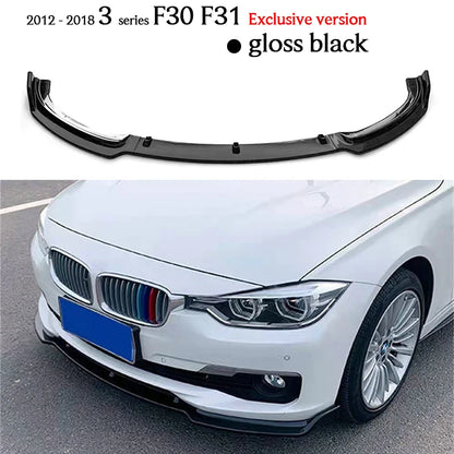 F30 M Sport Carbon Fiber Style & Gloss Black Front Bumper Lip for 2012 - 2018 3 Series F30 Sedan F31 Wagon 320i 325i 330i 335i