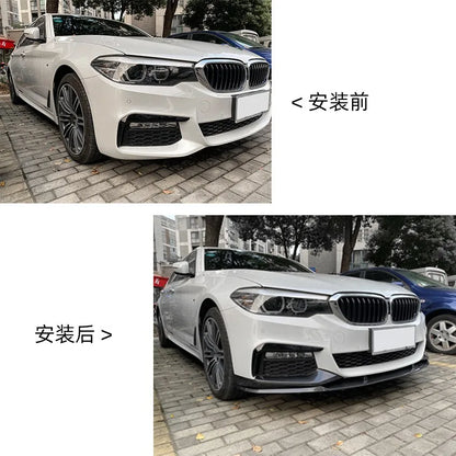 Car Front Bumper Lip Body Kit Spoiler Canard Splitter Diffuser Carbon Fiber for BMW 5 Series G30 M Sport Pre-Facelift 2018-2020