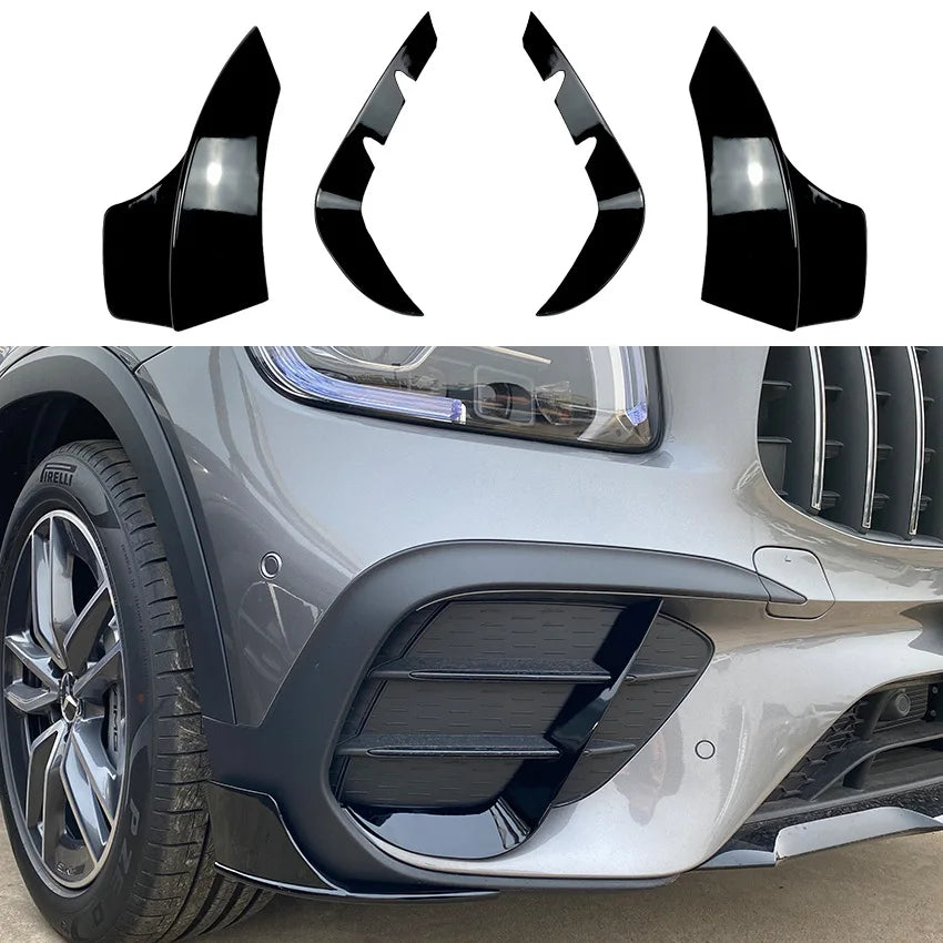 Car Front Bumper Canard Lip Splitter Spoiler Cover For Mercedes Benz GLB Class X247 GLB200 220 GLB35 AMG Fender Canards Fins