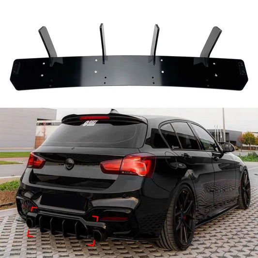 Car Rear Bumper Lip Diffuser Splitter Black for BMW 1 Series F20 LCI M140i MP Style Back Fins Fender Canards Trims Splitters