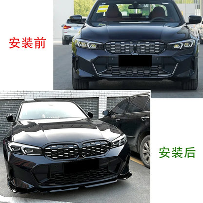 MP Style Car Front Bumper Lip Spoiler Body Kit Diffuser Cover Deflector Lips For BMW 3 Series G20 LCI M Sport 320i 325i 2023+