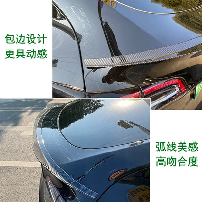 Rear Trunk Spoiler Wing Tail For Tesla Model Y Max Style Carbon Look Diffuser Roof Lip Bumper Trunk Wing Car Styling Accessories