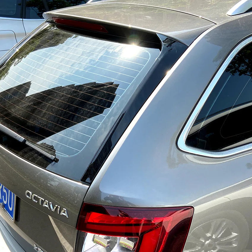 Glossy Black Car Rear Window Side Trunk Wing Spoiler for SKODA Octavia Estate Wagon 2014-2019 Stickers Cover Auto Accessories