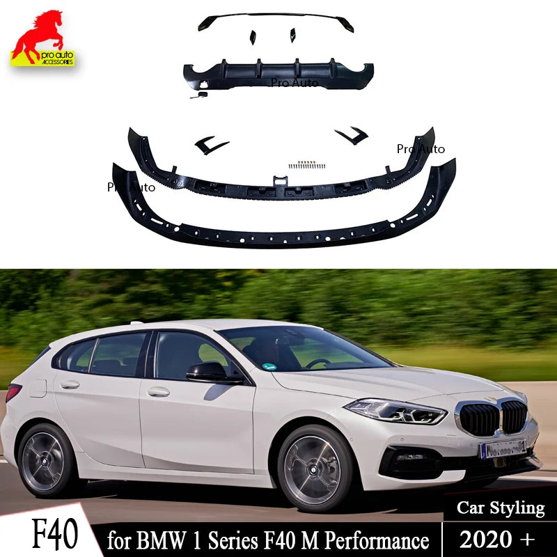 Car Front Bump Lip Diffuser Rear Spoiler Side Canards Gloss Black Splitter For BMW 1 Series F40 2020+ M Tech Aerokit M Sport MP