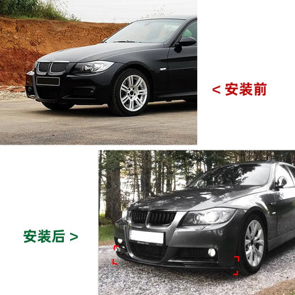 Front Bumper Lip Cover Air Vent Canards Splitter Fog Lamp Flap Body Kit For BMW 3 Series E90 E91 M-Tech 2005-2008 Pre-Facelift