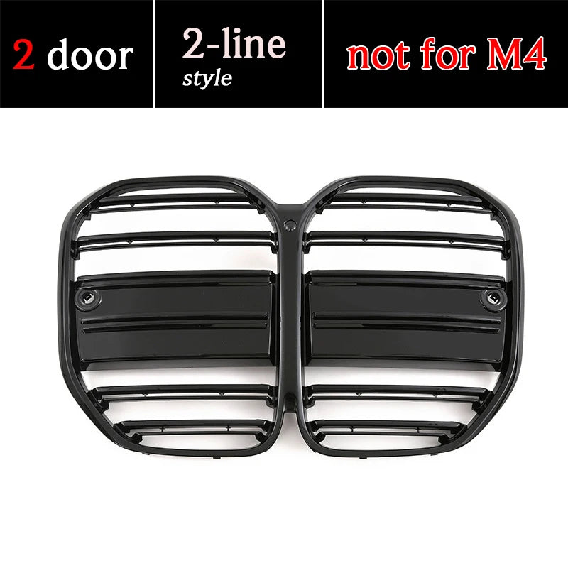 Black Front Bumper Grille for BMW 4 Series M4 2020 - 2025 2 Door G22 G82 Coupe G23 G83 Convertible i4 4 Door G26 Gran Coupe