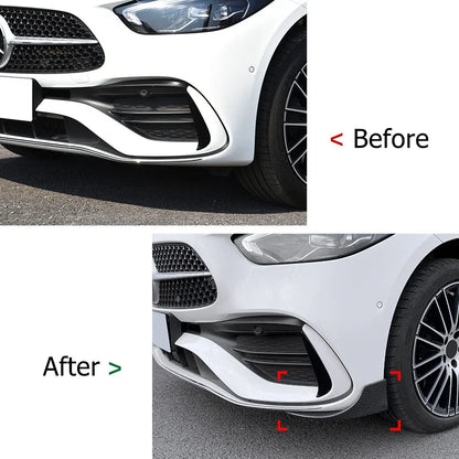 Front Bumper Canard Lip Splitter Side Vent Kit For Mercedes Benz C-Class W206 AMG C200 C260 C43 Brabus Spoiler Car Accessories