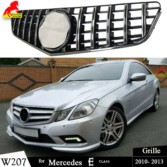 GT Grill Front Bumper Racing Grills For Mercedes E Class 2-Door Coupe C207 Cabriolet A207 2010 - 2013 E250 E300 E350 E500 Grille