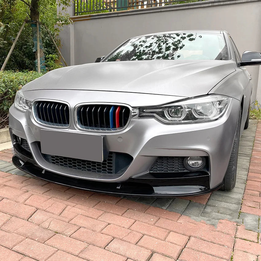 Car Front Bumper Lip Canards Body Kit for BMW 3 Series F30 F31 M-Tech 320i 2013-2019 Carbon Look Splitter Diffuser Accessories