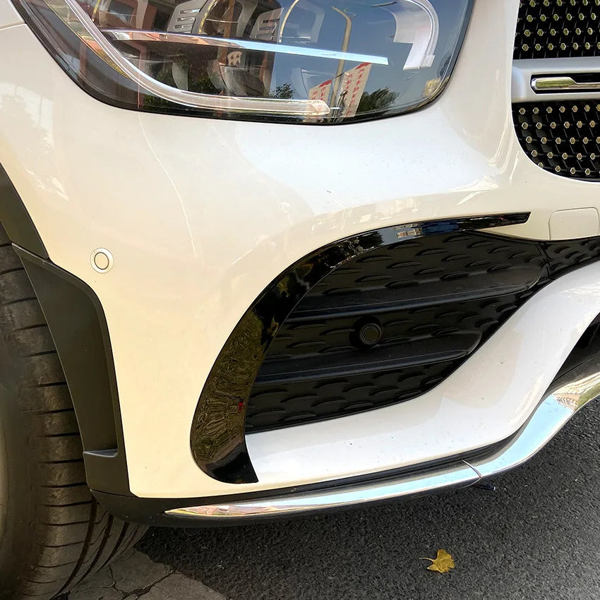 Front Bumper Side Canards Fins Lip Splitters Air Trim for Mercedes Benz GLC Class GLC260 GLC300 2020+ Car Styling Accessory