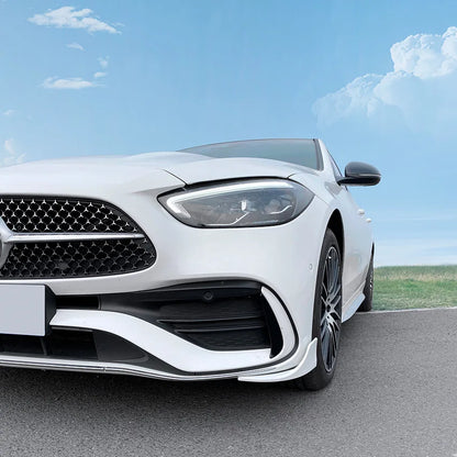 Front Bumper Canard Lip Splitter Side Vent Kit For Mercedes Benz C-Class W206 AMG C200 C260 C43 Brabus Spoiler Car Accessories