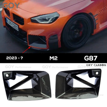 Autoclave 3*3 3K Twill Weav Prepreg Real Dry Carbon Fiber Front Bumper Vent Trim for BMW M2 G87 2-Door 2023 - ?