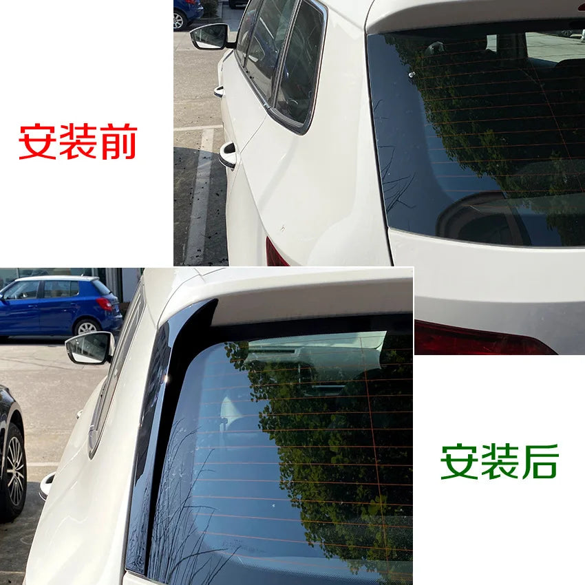 2PCS ABS Bright Black Car Rear Window Spoiler Side Wing for SKODA KAROQ Splitter Trim Cover Stickers Car Accessories Decoration