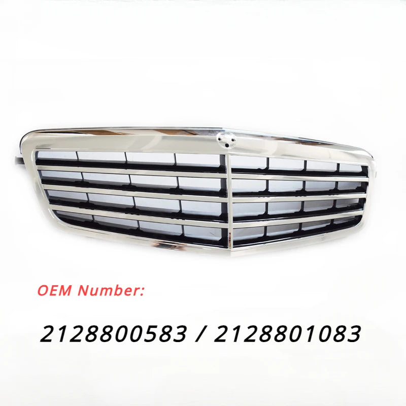 Front Bumper Grille Silver Grill for Mercedes Benz E Class W212  E200L Old Style Three Horizontal Model Styling Car Accessories