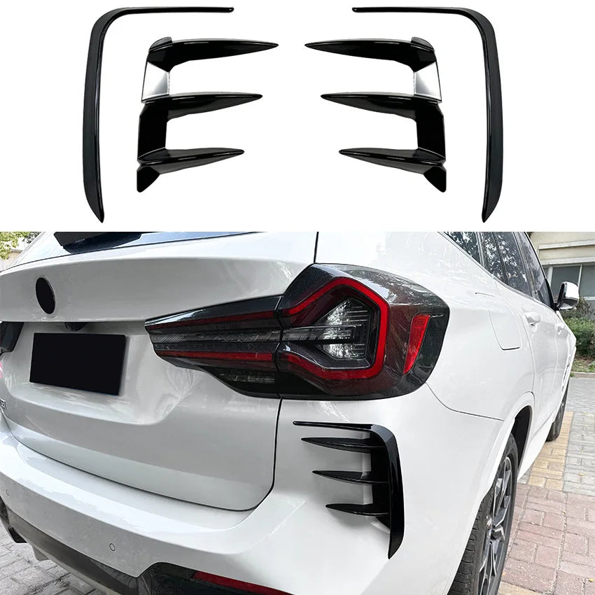 Rear Bumper Splitter Side Spoiler Cover Canards for BMW X3 G01 LCI M Sport 2022+ Carbon Fiber Plastic Stickers Car Accessories