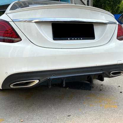 Rear Bumper Diffuser Side Splitters For Mercedes Benz C Class W205 C200 C260 AMG Line 2019-2021 Car Black Spoiler Canards Fins