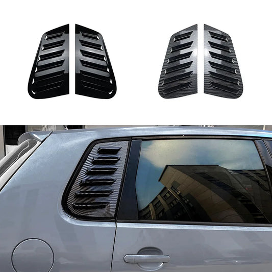 New Glossy Black Window Blinds Stickers for VW Polo 9N 2001-2009 Carbon Fiber Exterior Decoration Modification Car Accessories