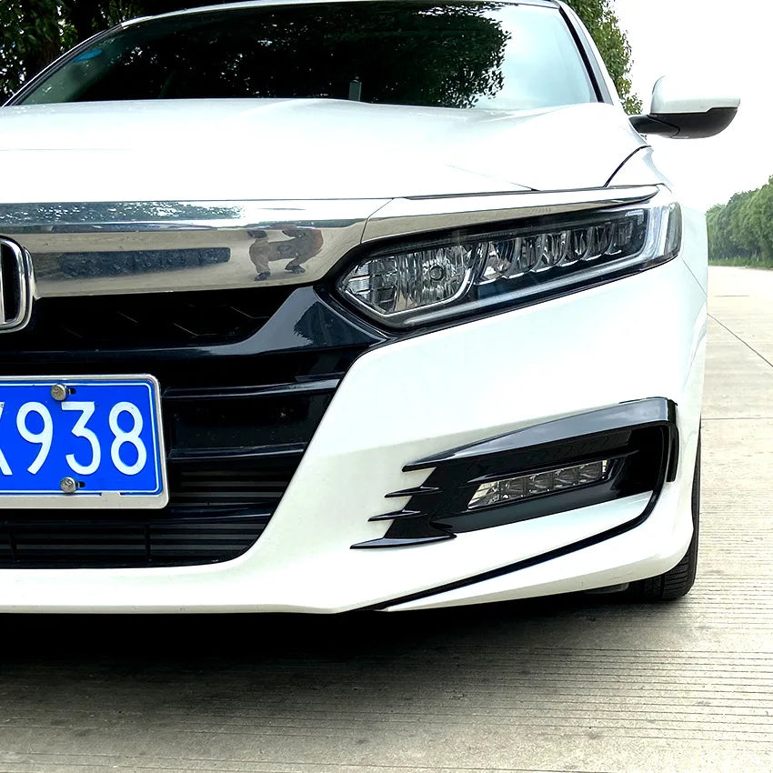 Front Bumper Spoiler Both Side Canard Decoration Cover Trim for The 10th Generation Honda Accord 2018+ Body Kit Splitter Sticker