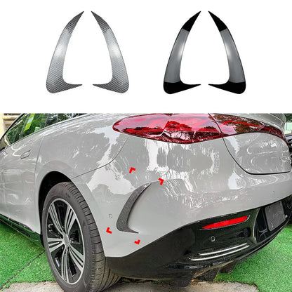 Rear Bumper Canard Flaps Spoiler Cover for Mercedes Benz EQE V295 2023+ Side Splitter Trim Sticker Cover Plastic Car Accessories