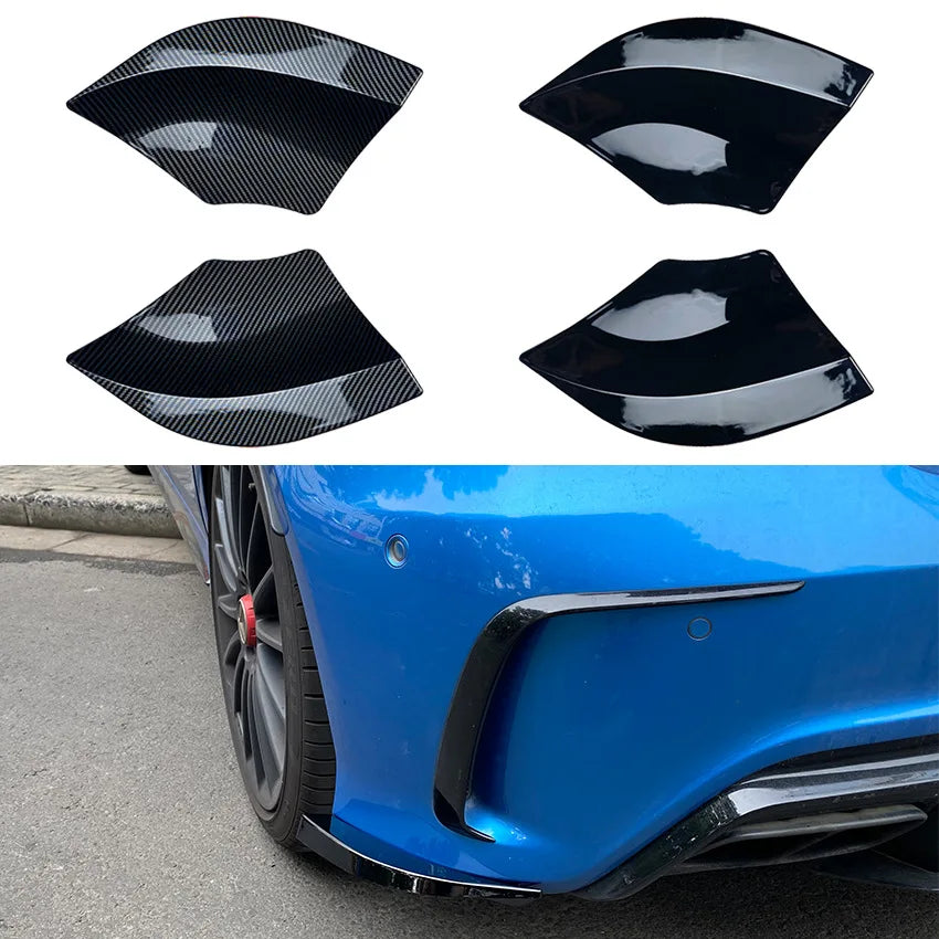 2 PCS W176 Rear Bumper Splitter For Mercedes Benz A Class A180 A200 A45 2013-2018 Air Vent Cover Apron Stickers Car Accessories