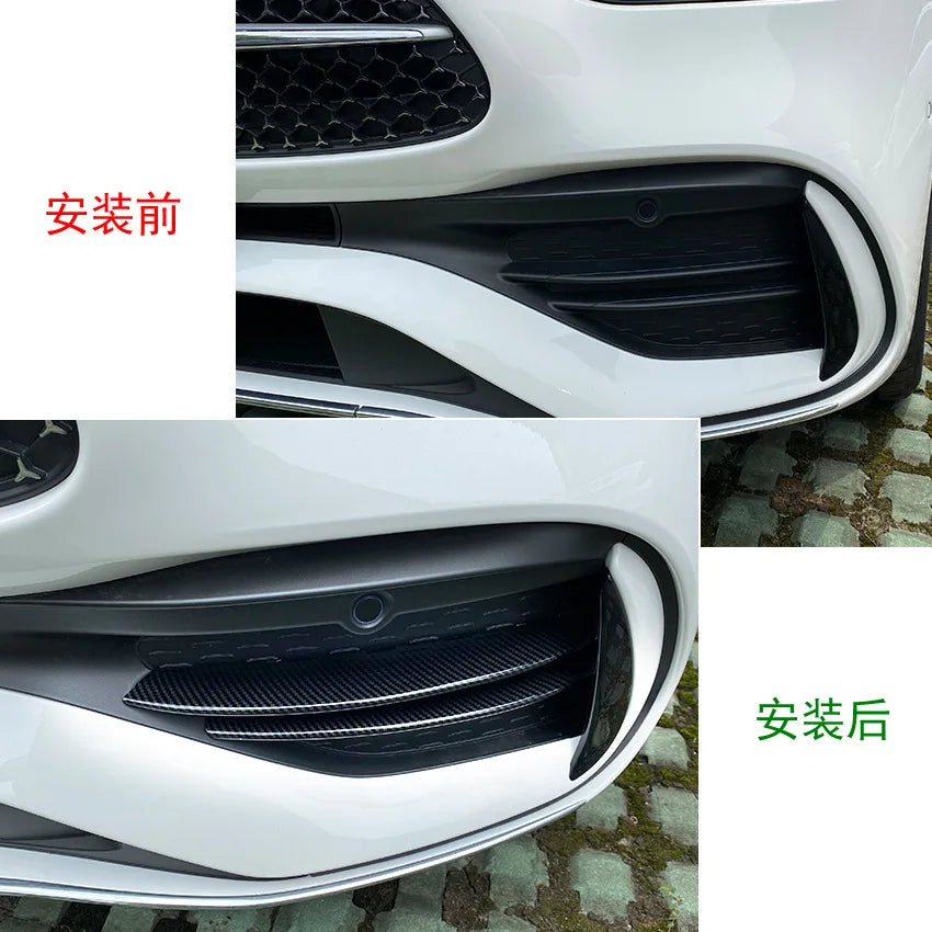 Front Bumper Grille Decorative Covers Stickers Trim For Mercedes Benz C Class W206 C200 C260 C300 2022+ Car Lip Spoiler Splitter