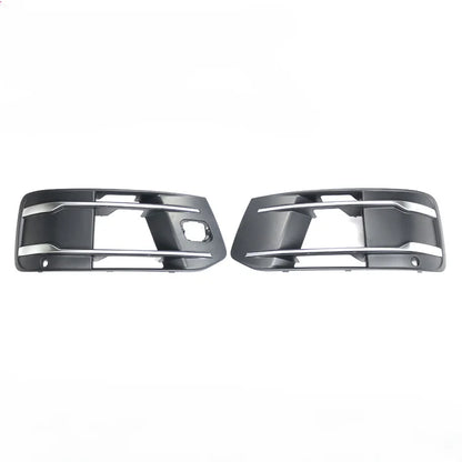 2pcs Front Bumper Fog Light Grill Cover Silver Replacement for Audi Q7 2016-2019 Fog Lamp Grille Frame Plastic Car Accessories