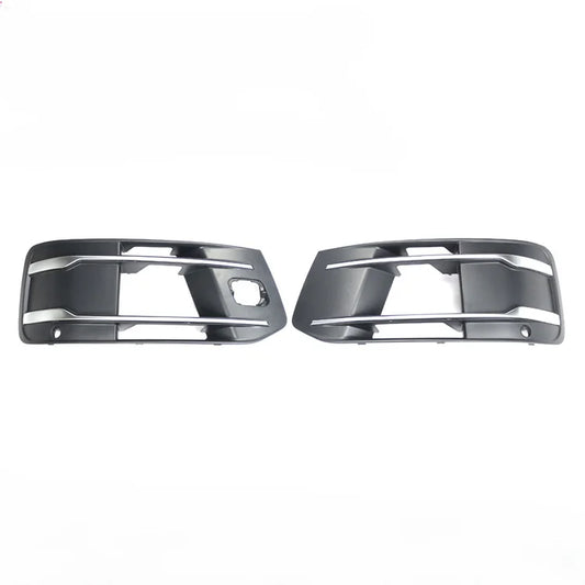 2pcs Front Bumper Fog Light Grill Cover Silver Replacement for Audi Q7 2016-2019 Fog Lamp Grille Frame Plastic Car Accessories