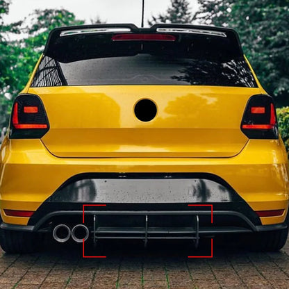 Glossy Black Rear Bumper Splitter Spoiler Rear Canard Air Vent Trim for VW POLO MK5 GTI 2011-2018 Diffuser Car Accessories