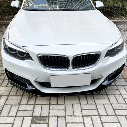 Glossy Black Front Bumper Lip Spoiler Splitter Body Kit Guards For BMW 2 Series F22 F23 M Sport 2015-2019 MP Car Accessories